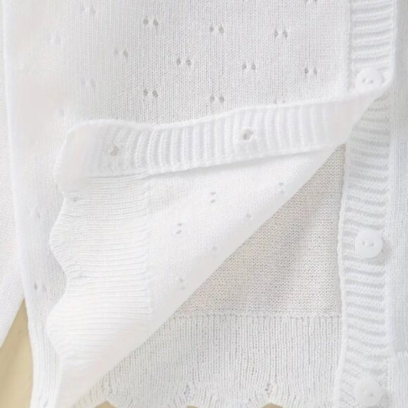 Boutique Girls White Cardigan Sweater - Picture 5 of 7